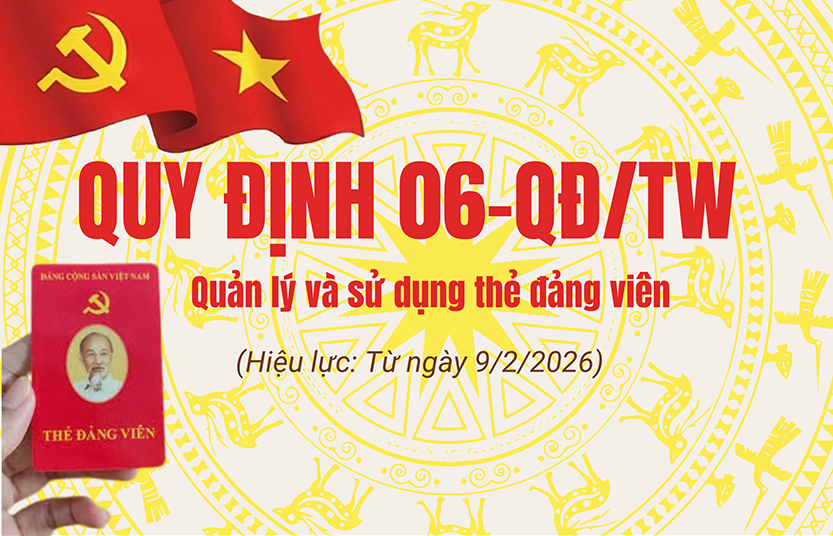 Những điểm mới trong Quy định số 06-QĐ/TW, ngày 09/02/2026 về quản lý, sử dụng thẻ đảng viên